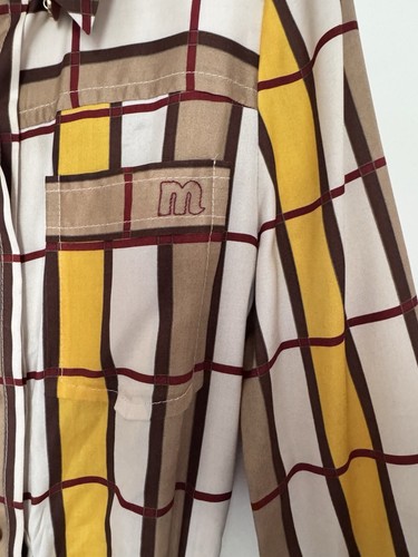 MARC BY MARC JACOBS - Collared Silk Check Belted Long-sleeve Shirt Dress Medium - Picture 7 of 18