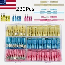220X Waterproof Heat Shrink Spade Wire Connectors Electrical Crimp Terminals Kit