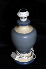 Pied de lampe céramique bleue vintage maison Louis Drimmer Rodez