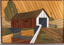 Signed Mid-Century Lath Art by Theodore DeGroot — 25″ x 36″