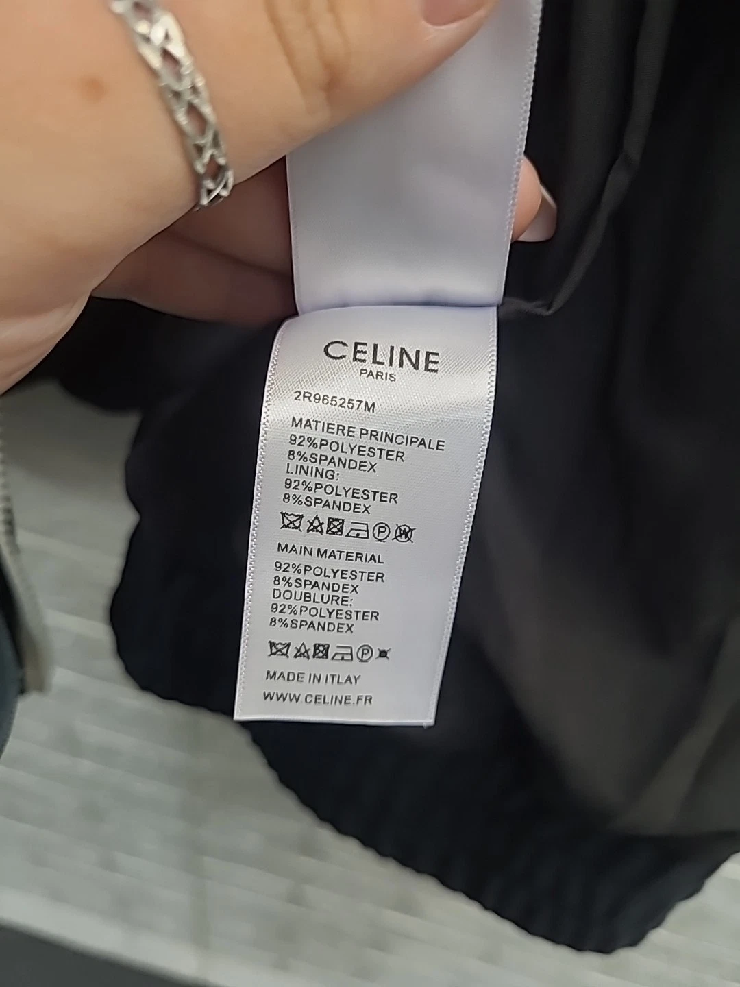 Giacca tuta uomo Celine logo in jersey double face Nero Bianco taglia SM