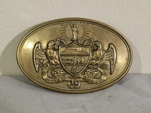 Vintage Replica Solid Brass Civil War Reenactment Arkansas Belt Plate Buckle