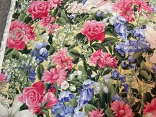 Moda Cotton fabric pink roses romantic Willa Sentimental Studiow 1 7/8 yds