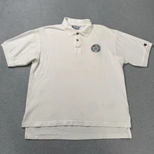 Vintage Champion Polo Shirt Mens Large White Cotton 80s Made in USA Y2K Adult