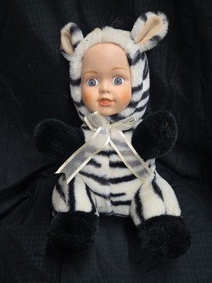 GOOD STUFF Baby Face In Zebra Costume Stuffed Doll 10''