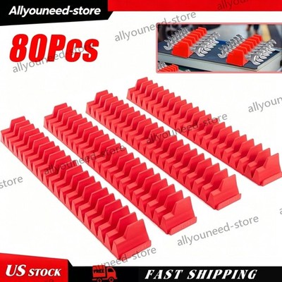 80Pcs Magnetic Modular Wrench Organizer Compact Tool Storage Slots hold Tools
