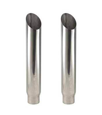 Diesel Truck Exhaust 5'' In, 8'' Out, 36'' Tall Miter Cut PYPES Polished Stack Tips