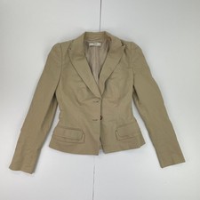 PRADA Blazer 8 40 Beige Womens Cotton Blend Tailored Button Up Jacket