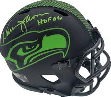 SALE! Warren Moon Auto Eclipse Black Seahawks Speed Mini Helmet HOF 06 MCS Holo