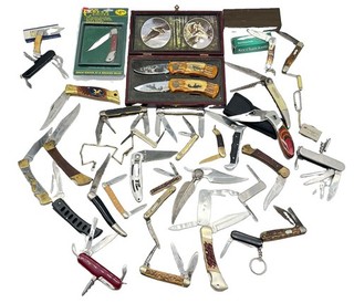 Lot Of Vintage Pocket Knives Keychains Sharp Multi Tool Old Timer Imperial