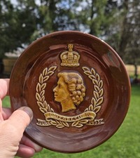 VTG QUEEN ELIZABETH II Coronation 1953 Commemorative Plate 5.5 In Dartmouth Pott
