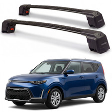 Roof Rack Cross Bars For Kia Soul 2020-2025 Aluminum Lockable Pair 220 Lb Black