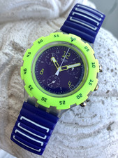 SWATCH AG Chrono SCK411A - FLUO IN WATER - Uhr Montre Uhr Watch - Baujahr 1997