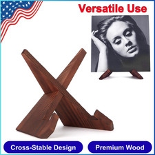 Now Playing Vinyl Record Stand, Wooden Display Vinyl Holder Stand, Rustic Brown