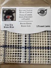 Square Latch Hook / Locker Hook Canvas by Loops  Threads 12   W/Bound Edges