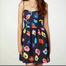 American Eagle Outfitters Floral Navy Blue Spring Summer Dress Size 2 Women’s