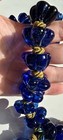 Vtg Chunky Cobalt Blue Hand Crafted Lrg Glass Prayer Beads Necklace Decor Tasbih — photo 4