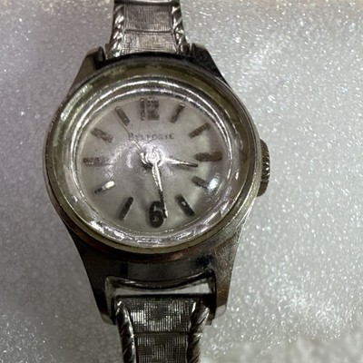 Vintage Belforte Ladies Wristwatch Manual Wind Stretch Band Not Running