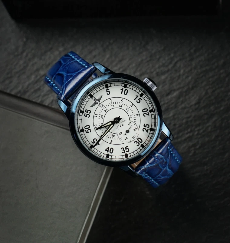 复古 Pobeda 手表 机械航空手腕 俄罗斯 苏联 Zim 罕见 男式 飞行员 — 第 3/4 张图片