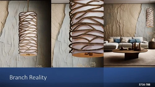 Minka Lavery 3716 Branch Reality 9 Light 16"W Pendant - Textured Ashen Gold - Picture 5 of 11