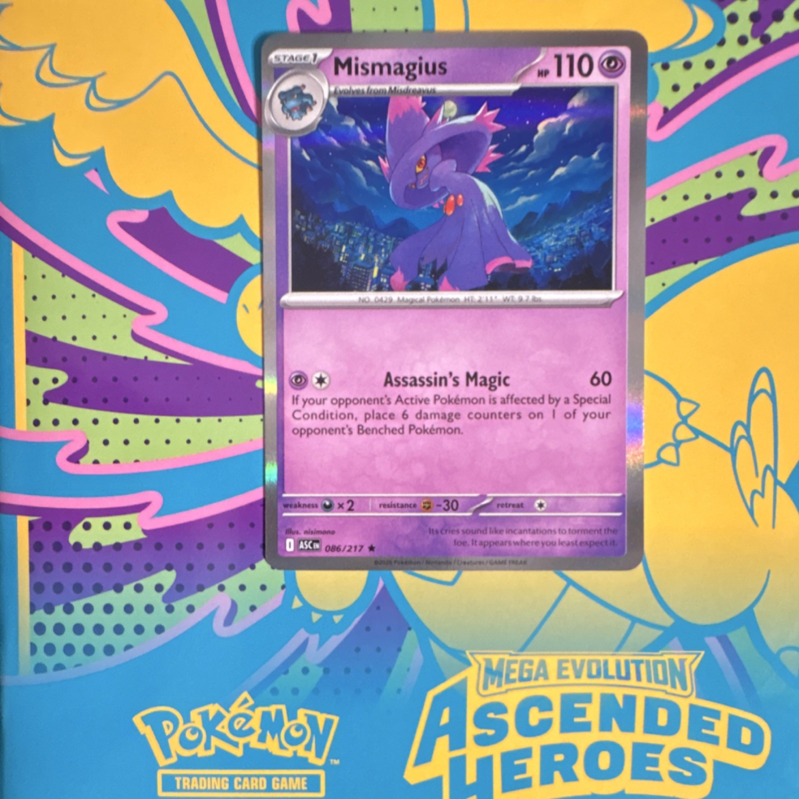 Mismagius 086/217 Holo Ascended Heroes Psychic Stage 1 110HP Pokémon TCG