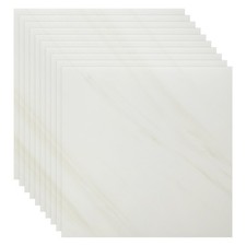 10pcs 11.8"x11.8" Peel and Stick Backsplash Marble PVC Wall Tile, White/Gray