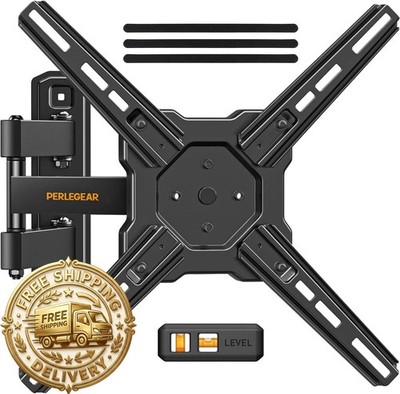 Perlegear Full Motion TV Wall Mount for Most 26 50 Inch TVs, Max VESA 300 x 300m