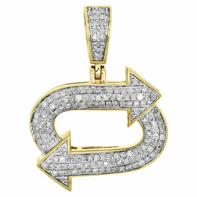 2Ct Round VVS1/D Diamond Repeat Sign Pendant 14K Yellow Gold Finish Free Chain