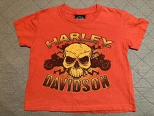 Worth Harley Davidson Motorcycle Kansas City, MO Youth XS Orange Graphic T-Shirt