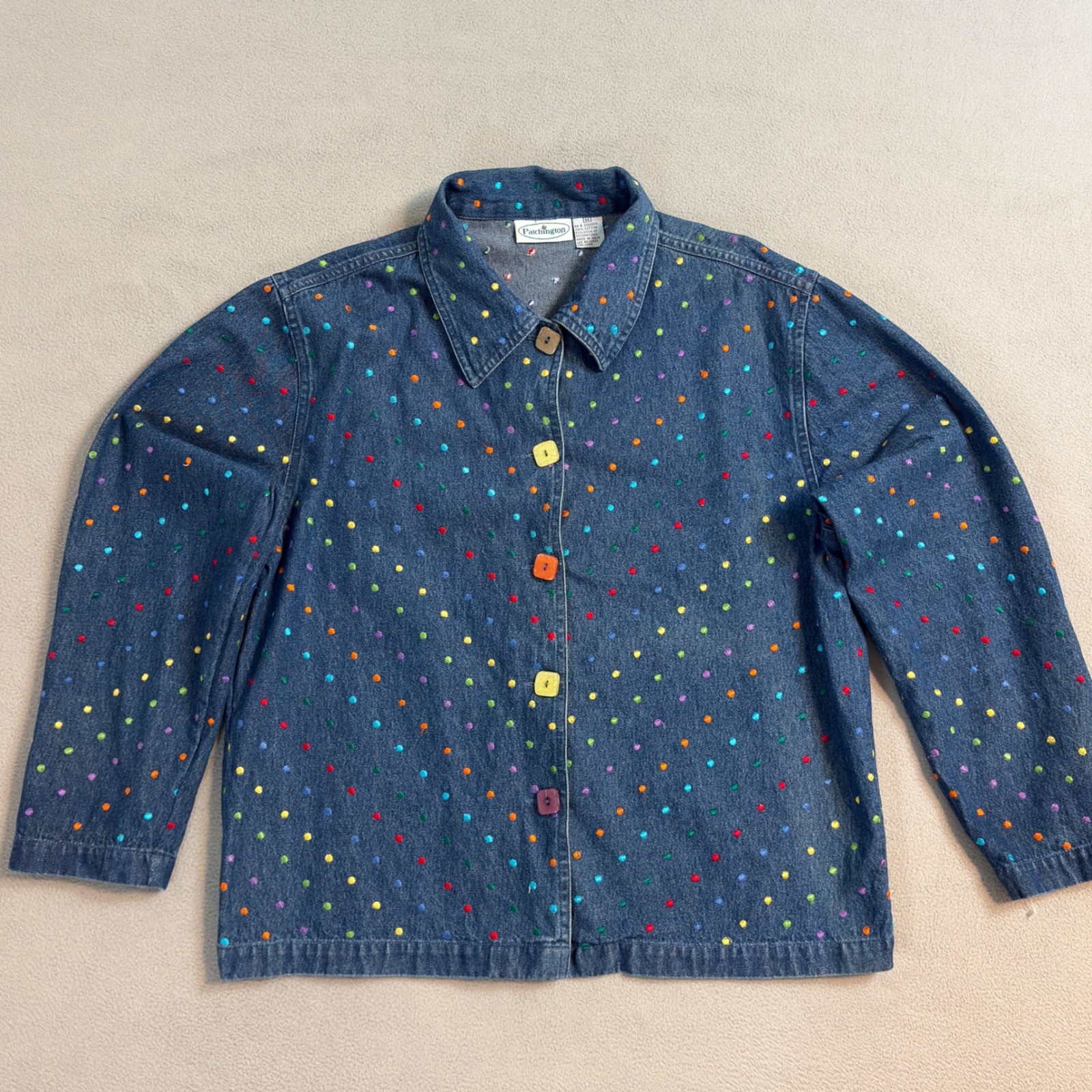 Vintage Patchington Denim Jacket  Embroidered Pol… - image 3