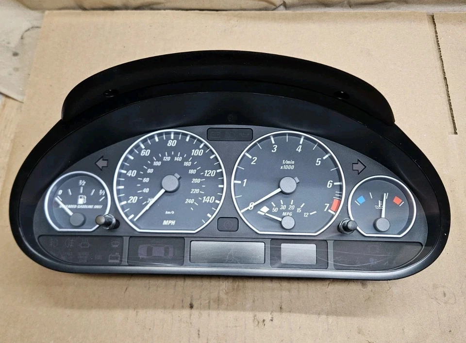 Cuadro medidor velocímetro instrumental 99-06 Bmw 330Ci E46 6985688 164k prueba OEM Foto 3 de 4