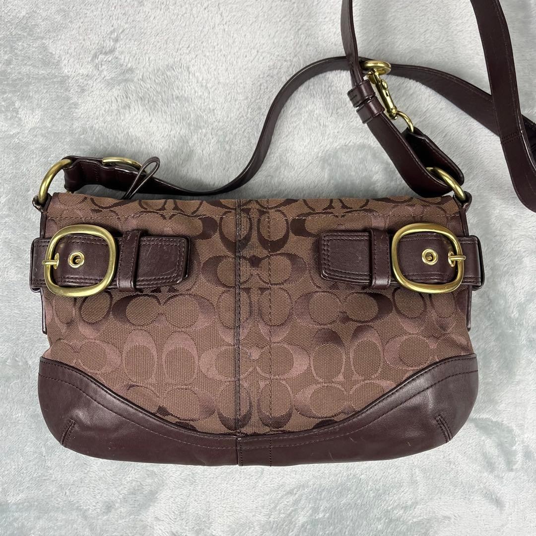 Coach Shoulder Bag Brown Signature thumbnail 2