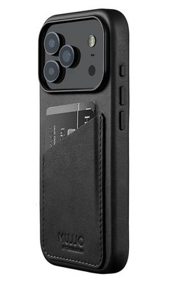 Mujjo Wallet Lederhülle iPhone 17 Pro MagSafe Schwarz