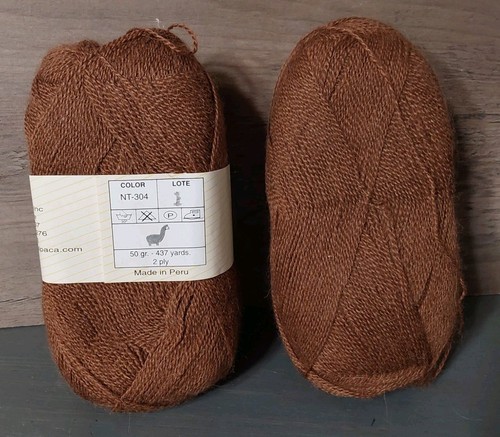 Lana de encaje de alpaca para bebé Misti 437 yardas 2 madejas 1 fino natural tostado oscuro - Imagen 3 de 3