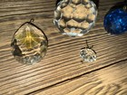 Vintage Chandelier Crystal Prisms Lot 4pc Teardrop Ball Blue Clear Pendants Gems — photo 3