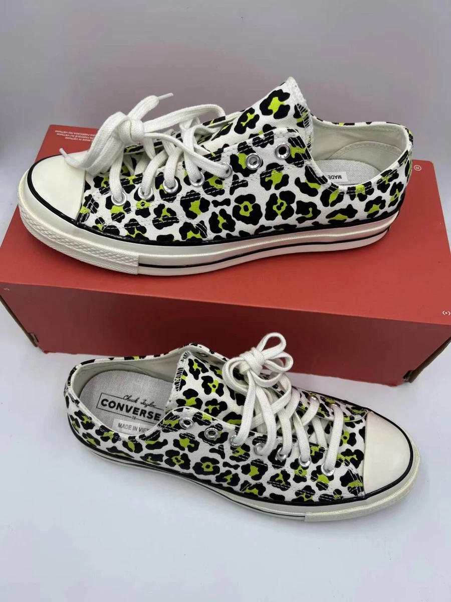 Red and best sale leopard print converse