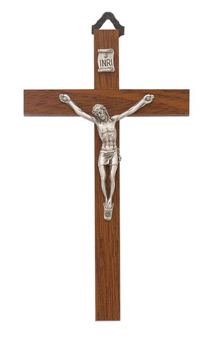 Brown Wood Crucifix Size 5in Comes Bagged Made in Italy - 第 1/1 張圖片