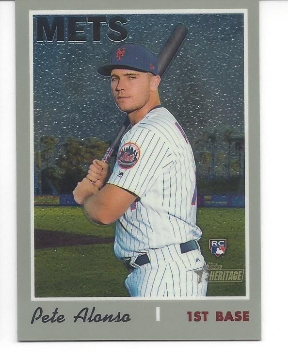 2019 Topps Heritage Chrome- Pete Alonso #THC-519 74/999 (RC)