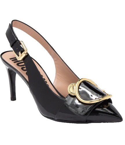 Escarpins Plats MOSCHINO Orange Cuir Suédé - Pointure 8.5, Bout Ouvert, Talon Bas