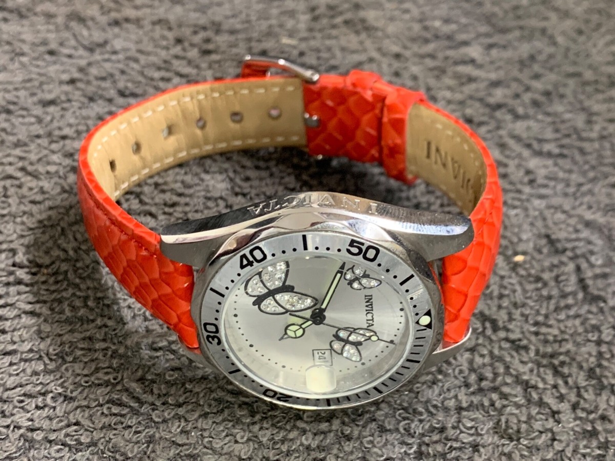 INVICTA SPECIAL EDITION WOMENS WATCH RED LEATHER BAND NEW BATTERY LIKE NEW Invicta and Glycine, two iconic and world renowned watch  main image 3