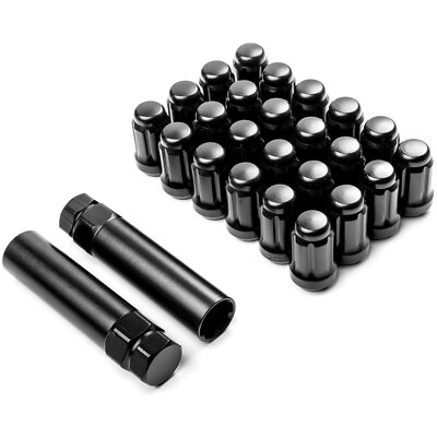24x Black 12x1.5 Wheel Lug Nuts +2 Keys Anti-Theft for Toyota Matrix 2003-2013