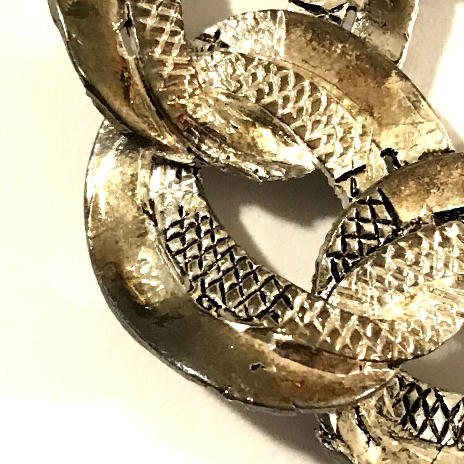 Sterling Silver Brooch Pin Interlocking Circles S… - image 7