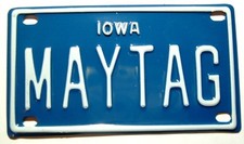 MAYTAG ANTIQUE GAS ENGINE HIT MISS MINIATURE LICENSE PLATE  