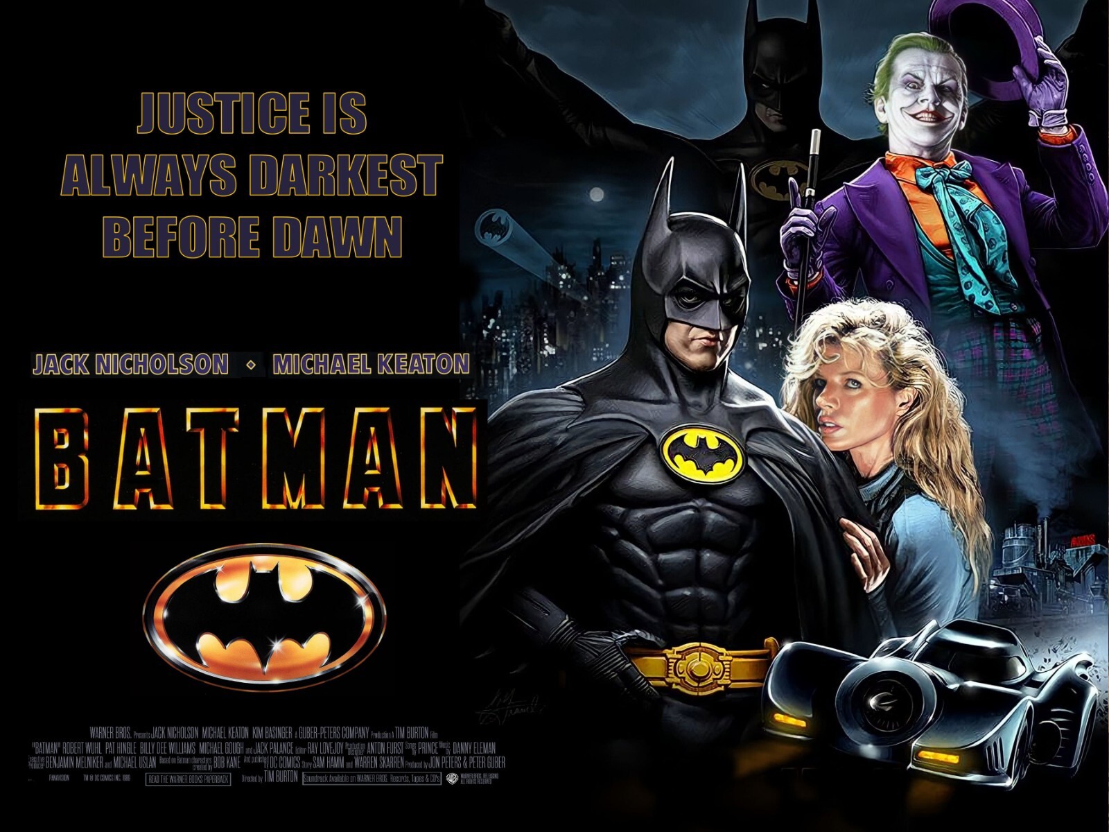 BATMAN 1989 Quad poster print 30x40