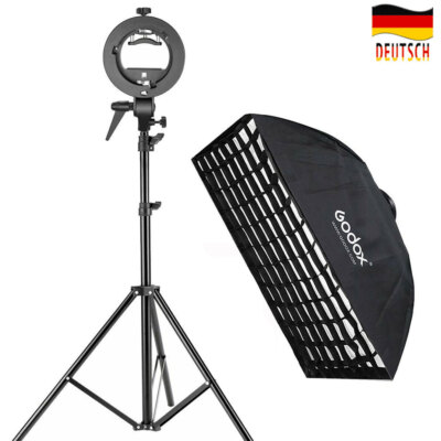 Godox S-Type Bowens Blitzhalter + 60x90cm Grid Softbox + 2m Lampenstativ