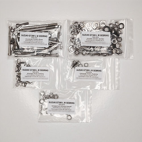 Vis de remplacement moteur Suzuki GT380 pour réfection carter