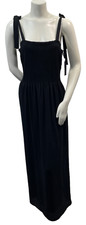 Black Tape Maxi Dress Womens Plus size 0X Black Smocked Sleeveless Stretch New