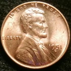 1951-D BU Uncirculated Lincoln Cent Wheat Penny
