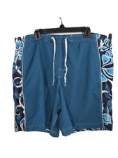 Speedo Swim Trunks Mens Size 38 8" inseam Drawstring Blue Pockets Mesh Lined