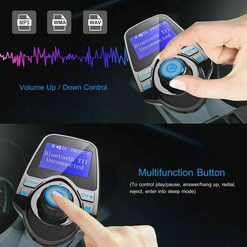 Wireless In-Car Bluetooth FM Transmitter MP3 Radio Adapter Car Kit USB Charger - Picture 7 of 11